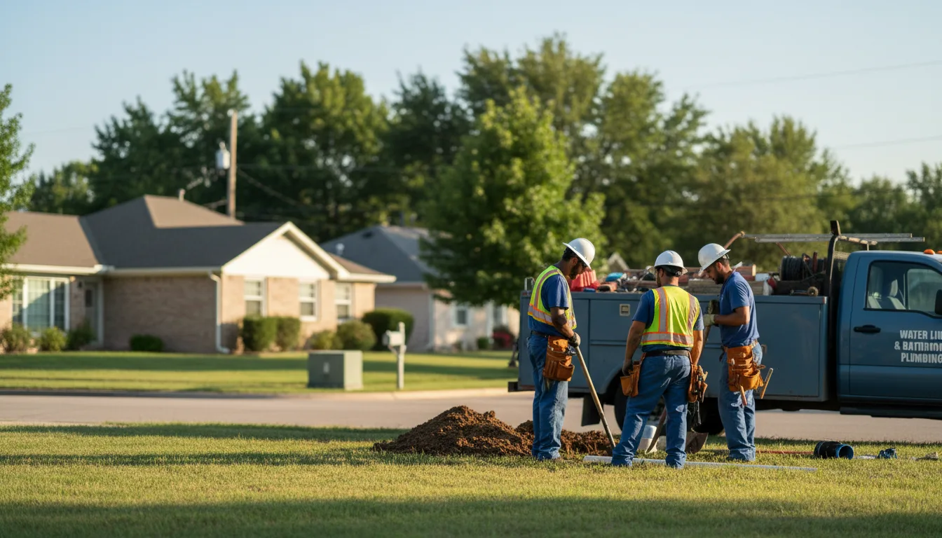 Residential water line and bathroom plumbing service in Rusk, TX